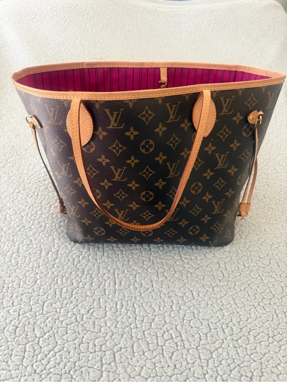Louis Vuitton Neverfull MM Monogram Pivoine Pink Tote